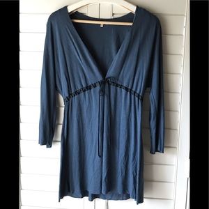 Matty M Blue top with silk empire waist tie